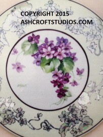 Single Violets with gold underlay with mother of pearl
